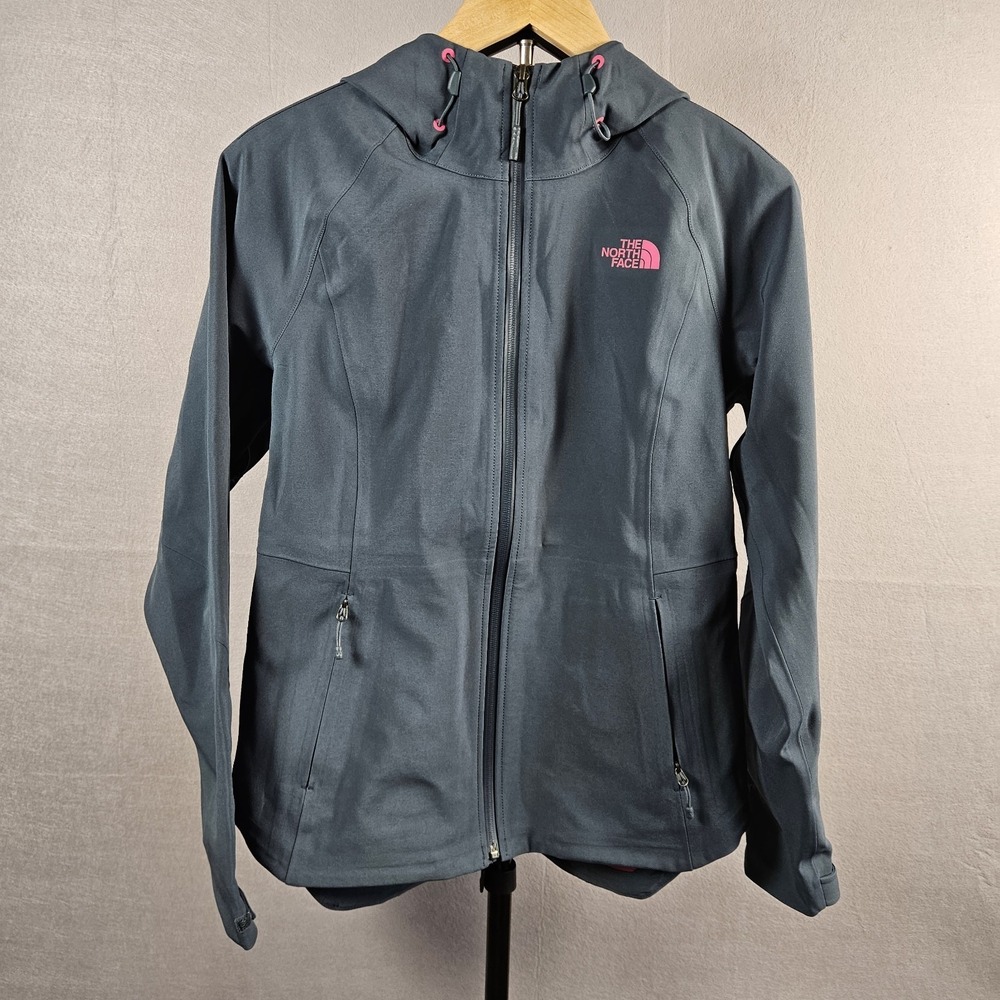 The North Face Apex Flex Gore-Tex Jacket Womens S Gray Pink Hooded Waterproof